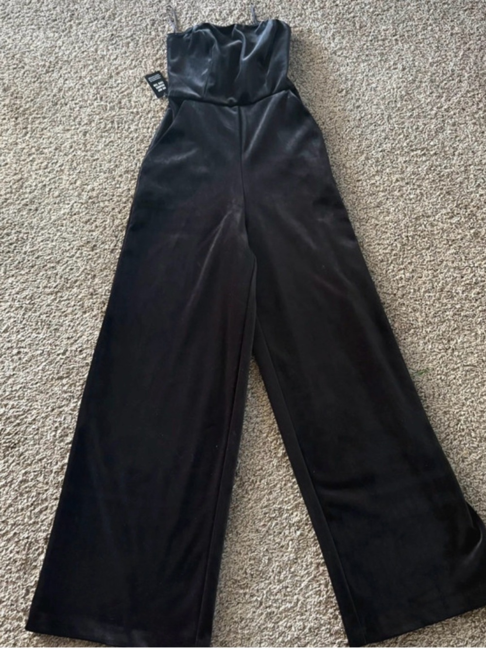 Express Black Strapless Wide-Leg Jumpsuit